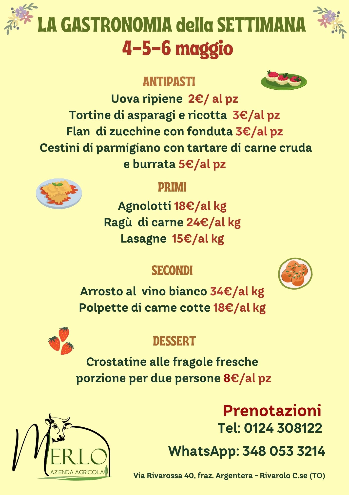 Gastronomia settimana 4-5-6 maggio